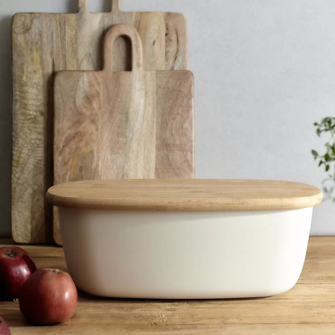 HOMLA Chlebak Nores Z Bambusowa Pokrywka 37X22X14 Cm