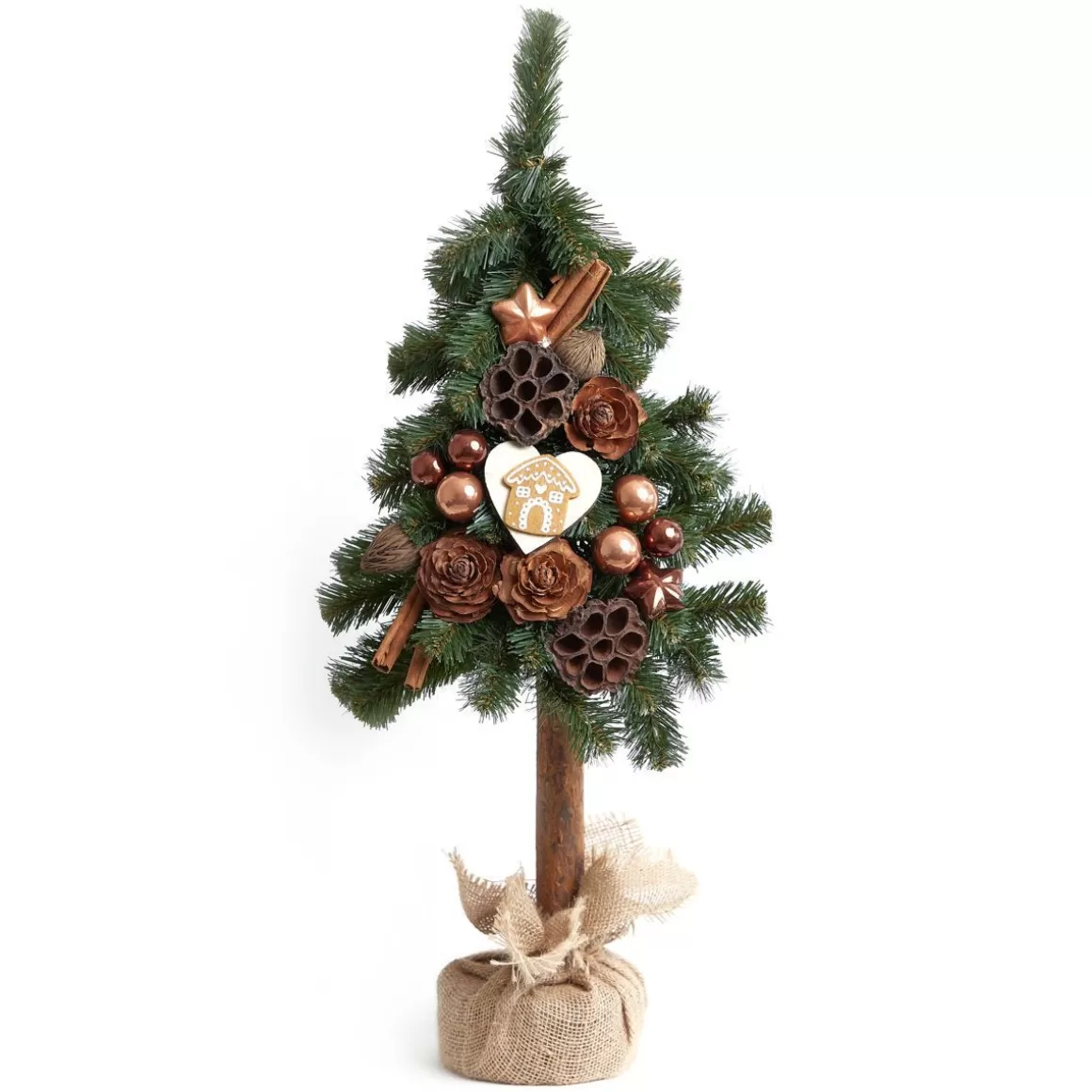 HOMLA Choinka Lenci Z Brazowymi Ozdobami Na Pniu 65 Cm