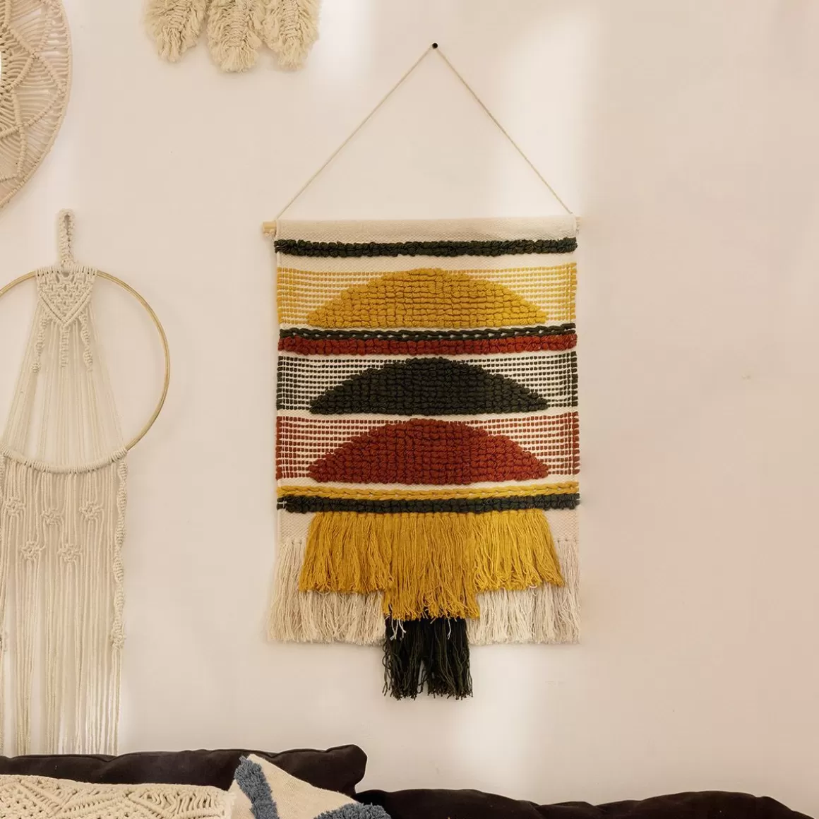 HOMLA Dekoracja Wiszaca Danto Z Zielonymi Wzorami 40X70 Cm