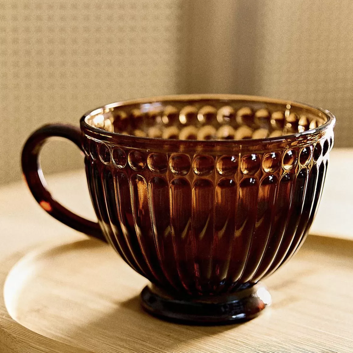 HOMLA Filizanka Barrel Bursztynowa Ze Zdobieniami 0.36