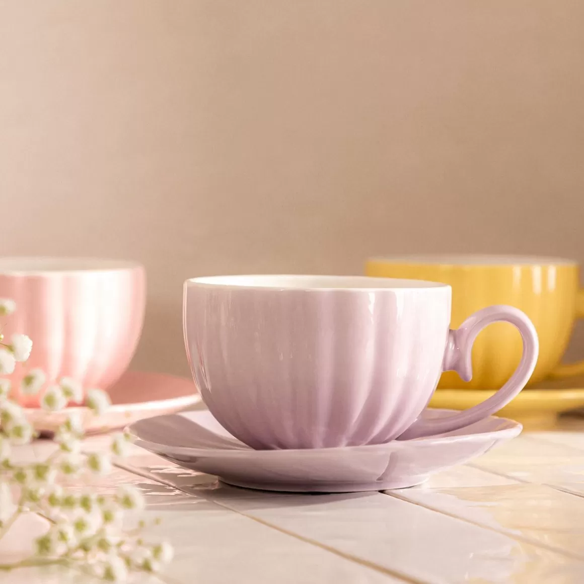 HOMLA Filizanka Mina Ze Spodkiem Fioletowa 0,28 L