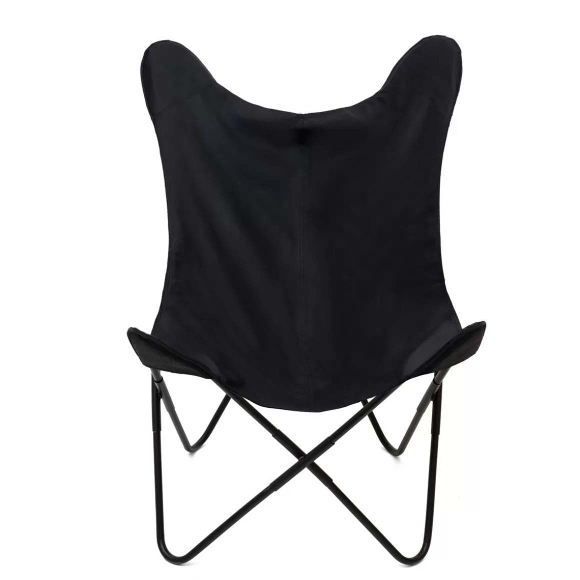 HOMLA Fotel Butterfly Z Metalowa Rama - Czarna Eco Skora 70X80X102 Cm