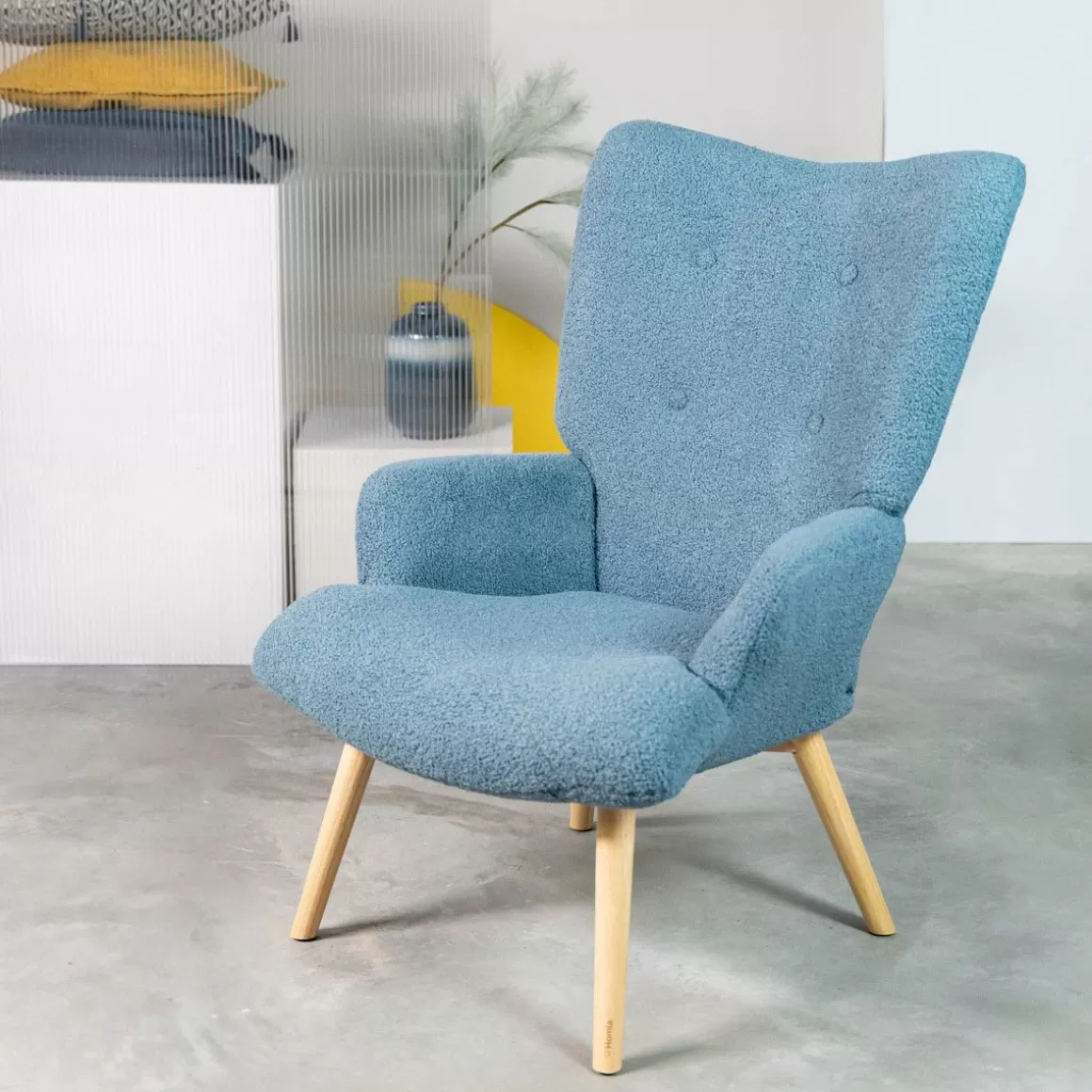 HOMLA Fotel Moss Teddy Boucle W Tkaninie Teddy