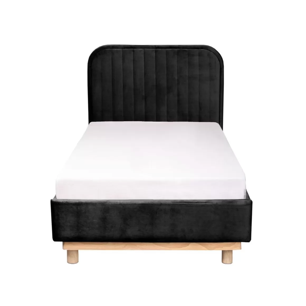 HOMLA Łóżko Karalius Welurowe Czarne 90X200 Cm