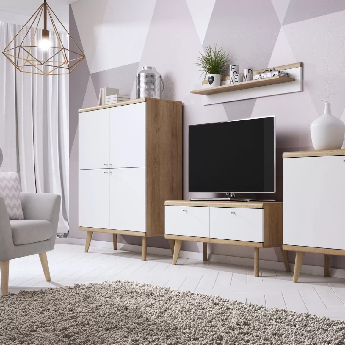 HOMLA Komoda Primo! Dab Riviera 107X134X40 Cm