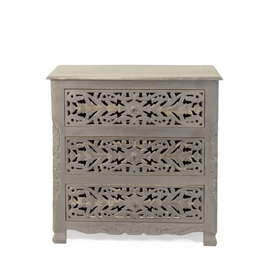 HOMLA Komoda Z Szufladami Banhi Lite Drewno Mango Zlobione 90X40X90 Cm