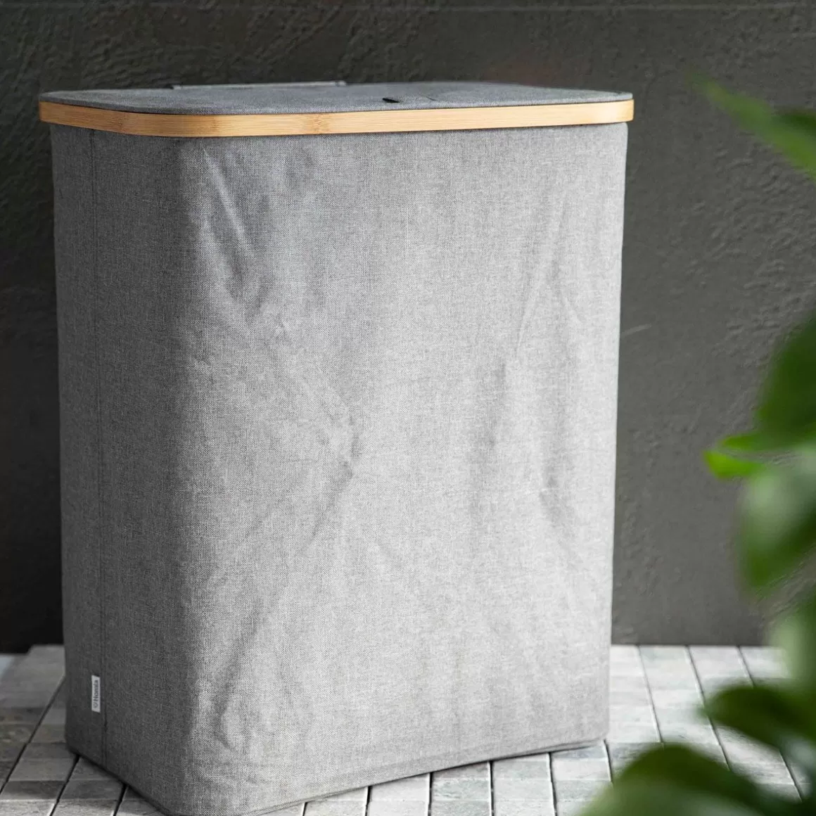 HOMLA Kosz Na Bielizne Nellie Szary 45X30X55 Cm