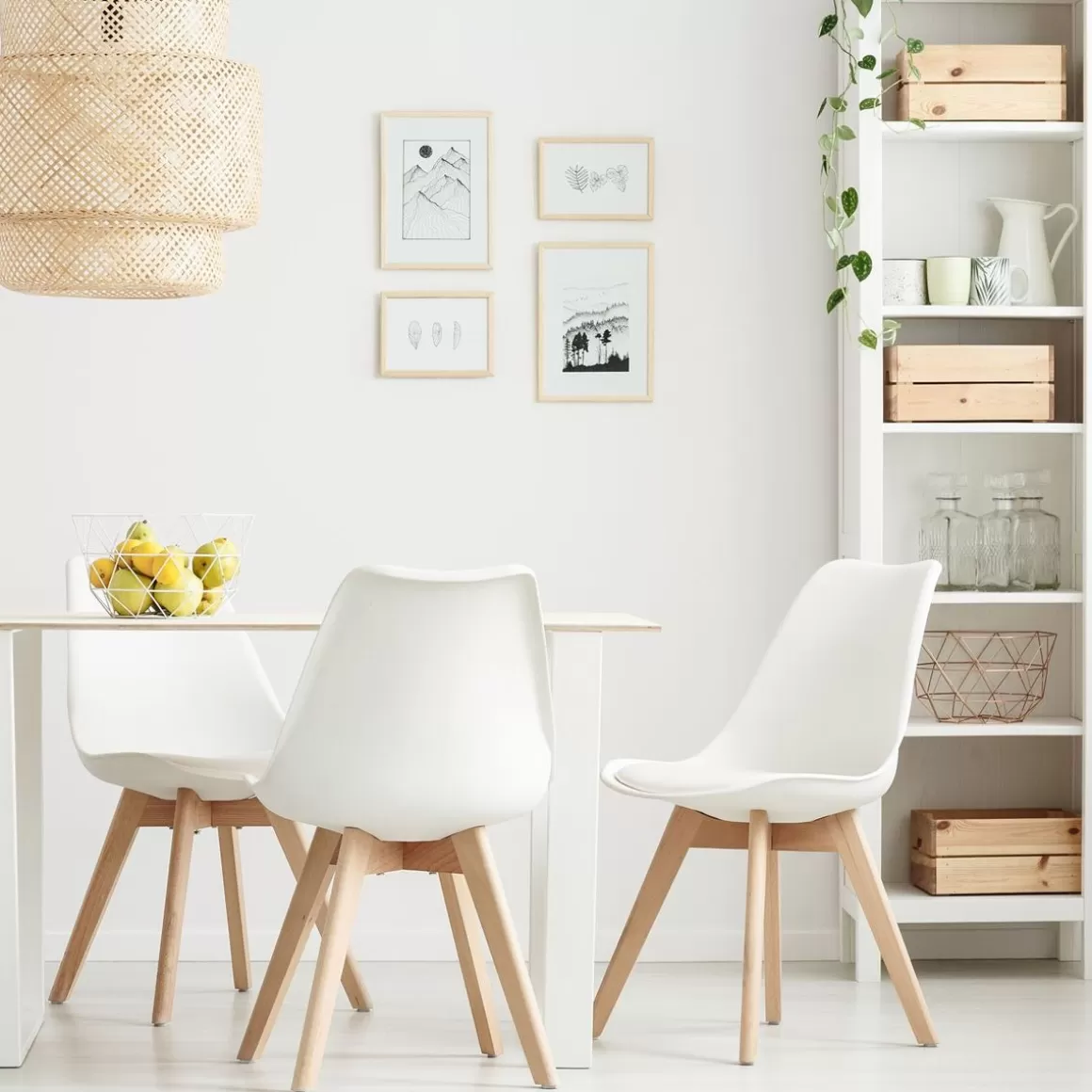 HOMLA Krzeslo Fisco Biale 48X56X82 Cm