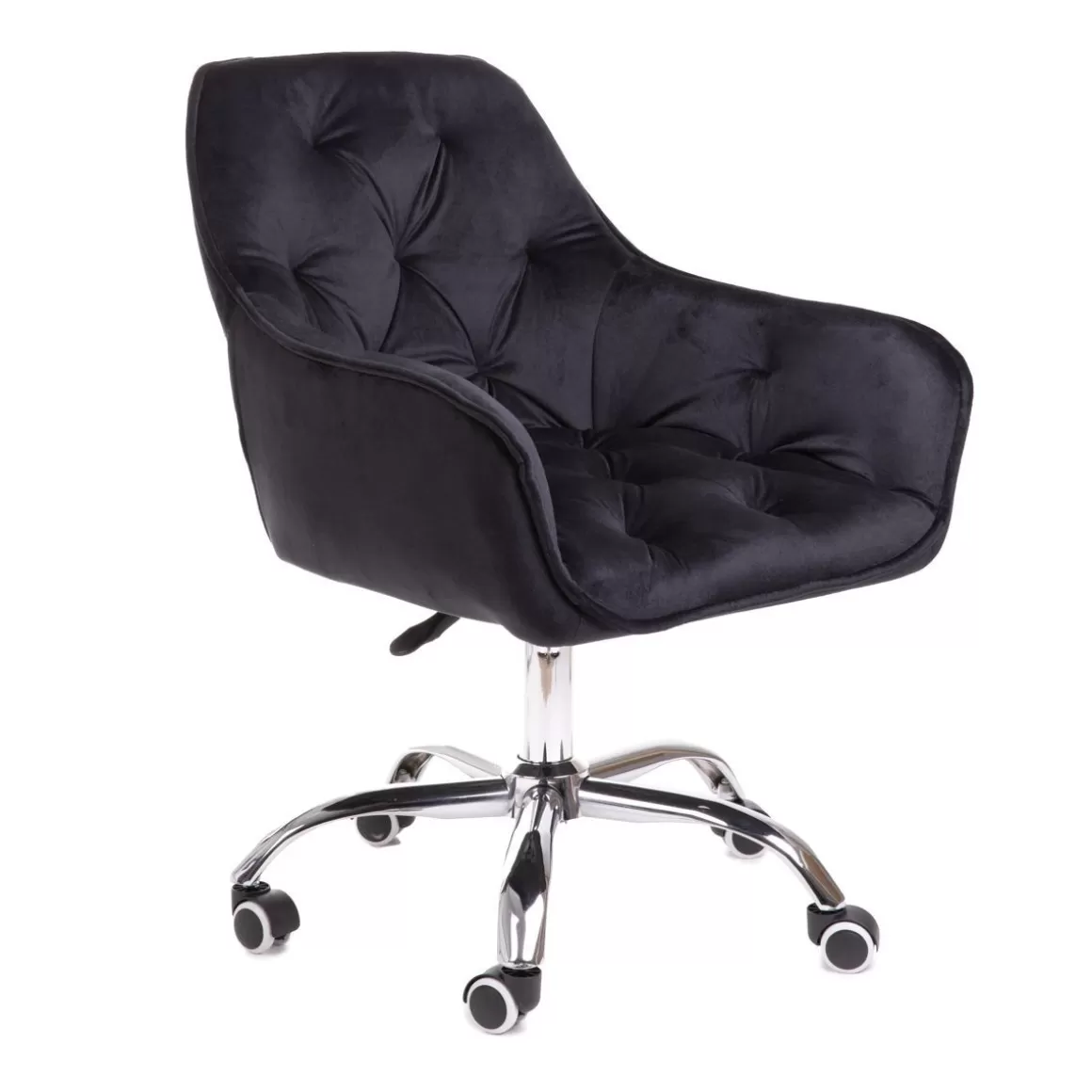 HOMLA Krzeslo Flossi Welurowe Obrotowe Czarne 57X65X90 Cm