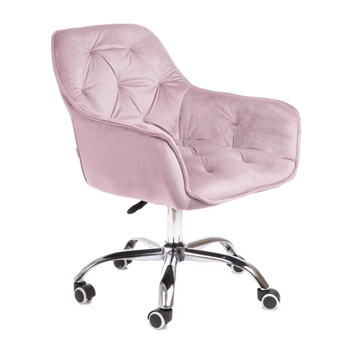 HOMLA Krzeslo Flossi Welurowe Obrotowe Rozowe 57X65X90 Cm