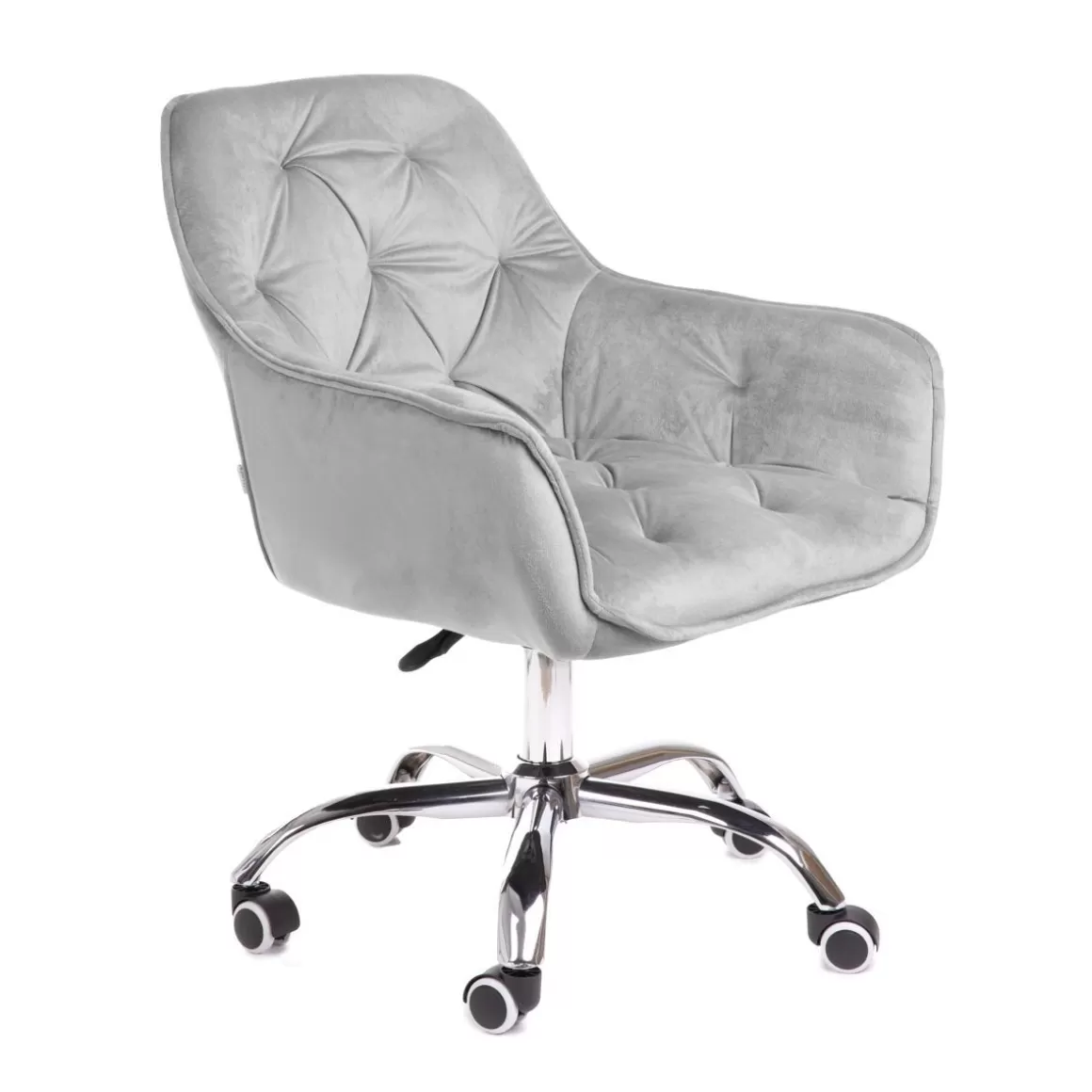 HOMLA Krzeslo Flossi Welurowe Obrotowe Szare 57X65X90 Cm