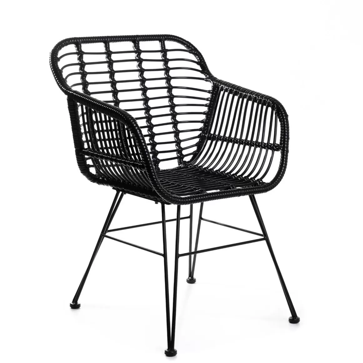 HOMLA Krzeslo Jardin Plecione Czarne 57X62X81 Cm