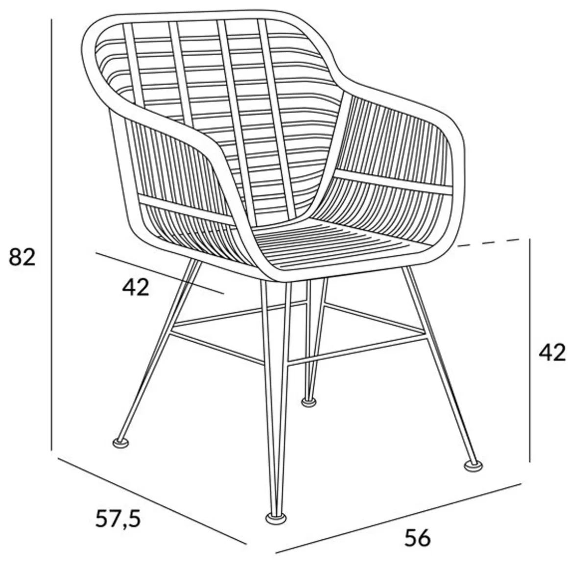 krzeslo_jardin_plecione_czarne_xx_cm_6.webp HOMLA Krzeslo Jardin Plecione Czarne 57X62X81 Cm