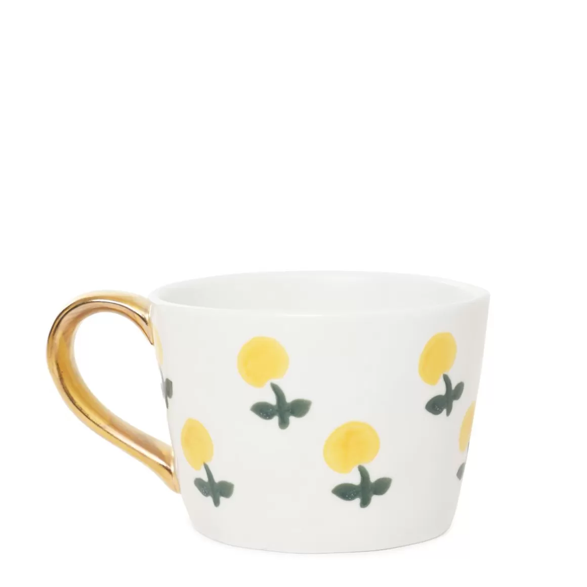 HOMLA Kubek Frizzy Recznie Malowany W Cytryny I Zlotym Uchem 0,3 L