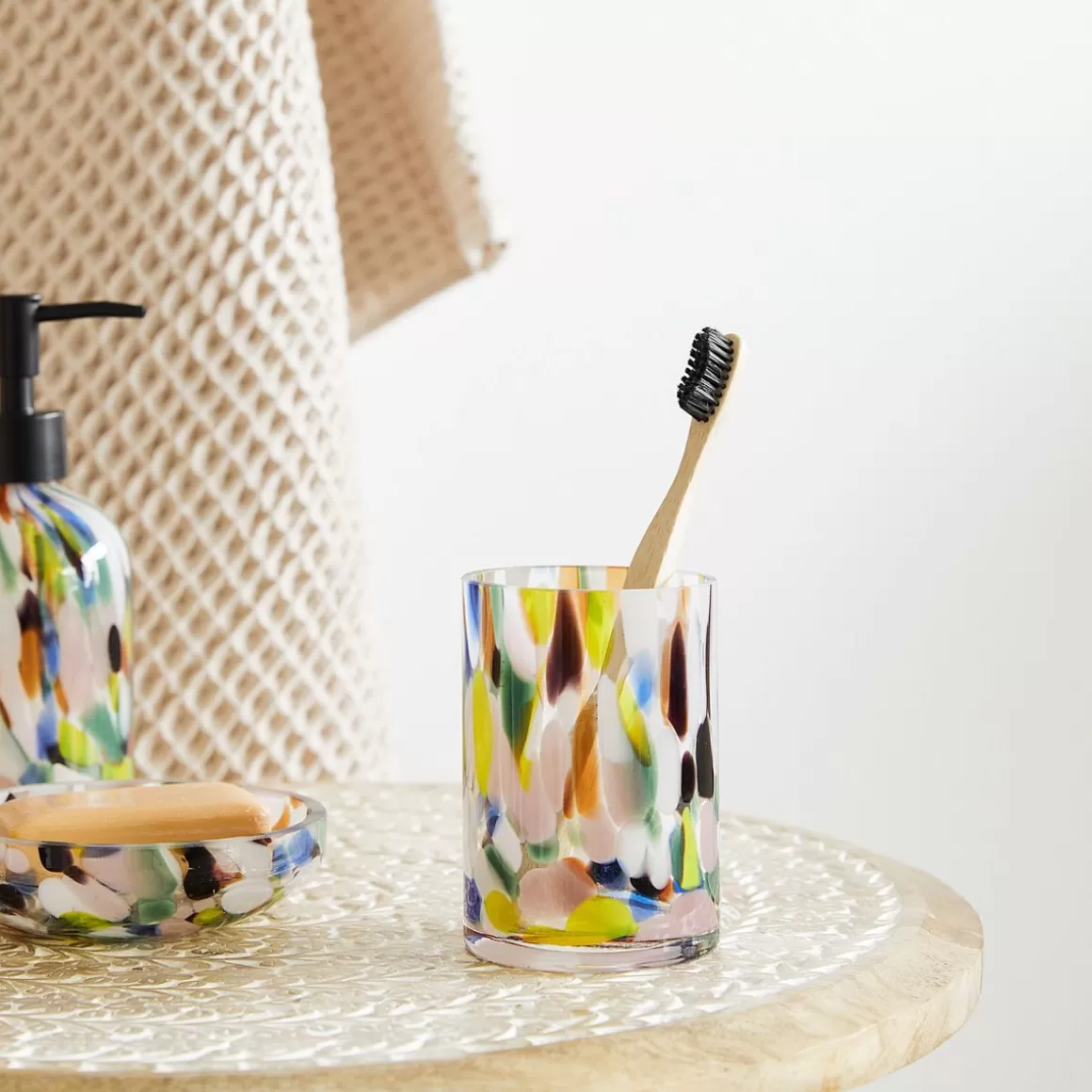 HOMLA Kubek Lazienkowy Rhory W Kolorowe Wzory 7,5X7,5X10,5 Cm