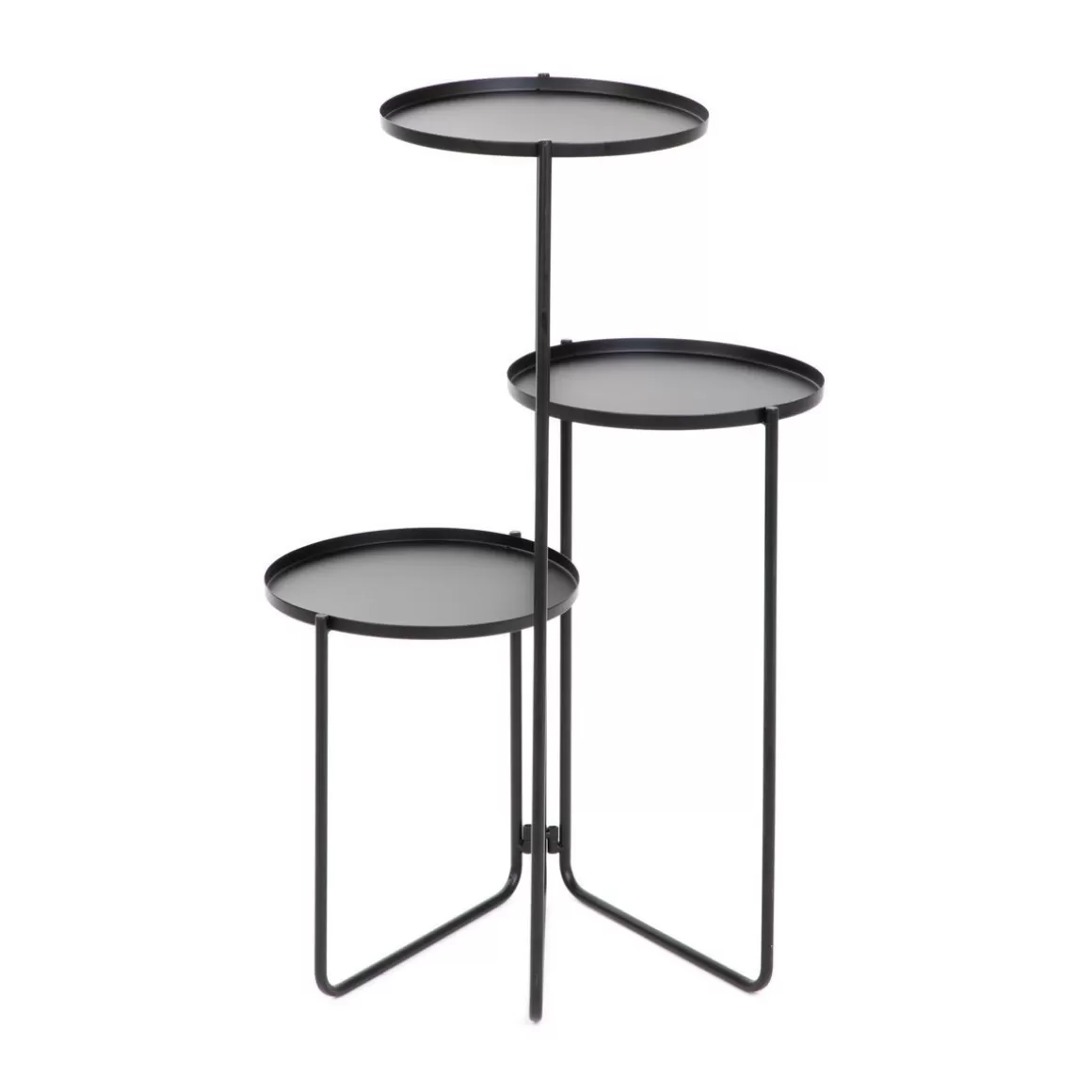 HOMLA Kwietnik Roh Trzypoziomowy Czarny 25X48/70 Cm