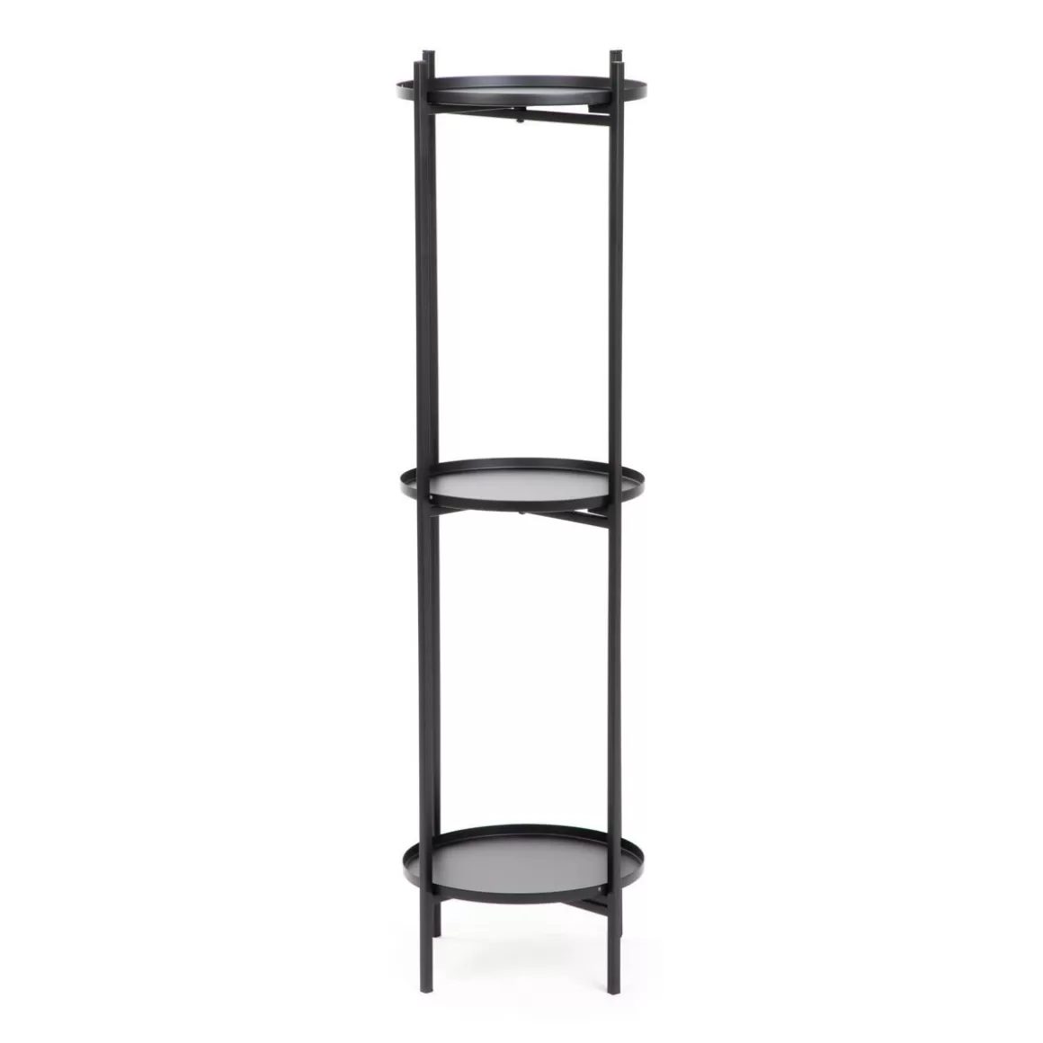 HOMLA Kwietnik Roh Trzypoziomowy Czarny 25X94 Cm