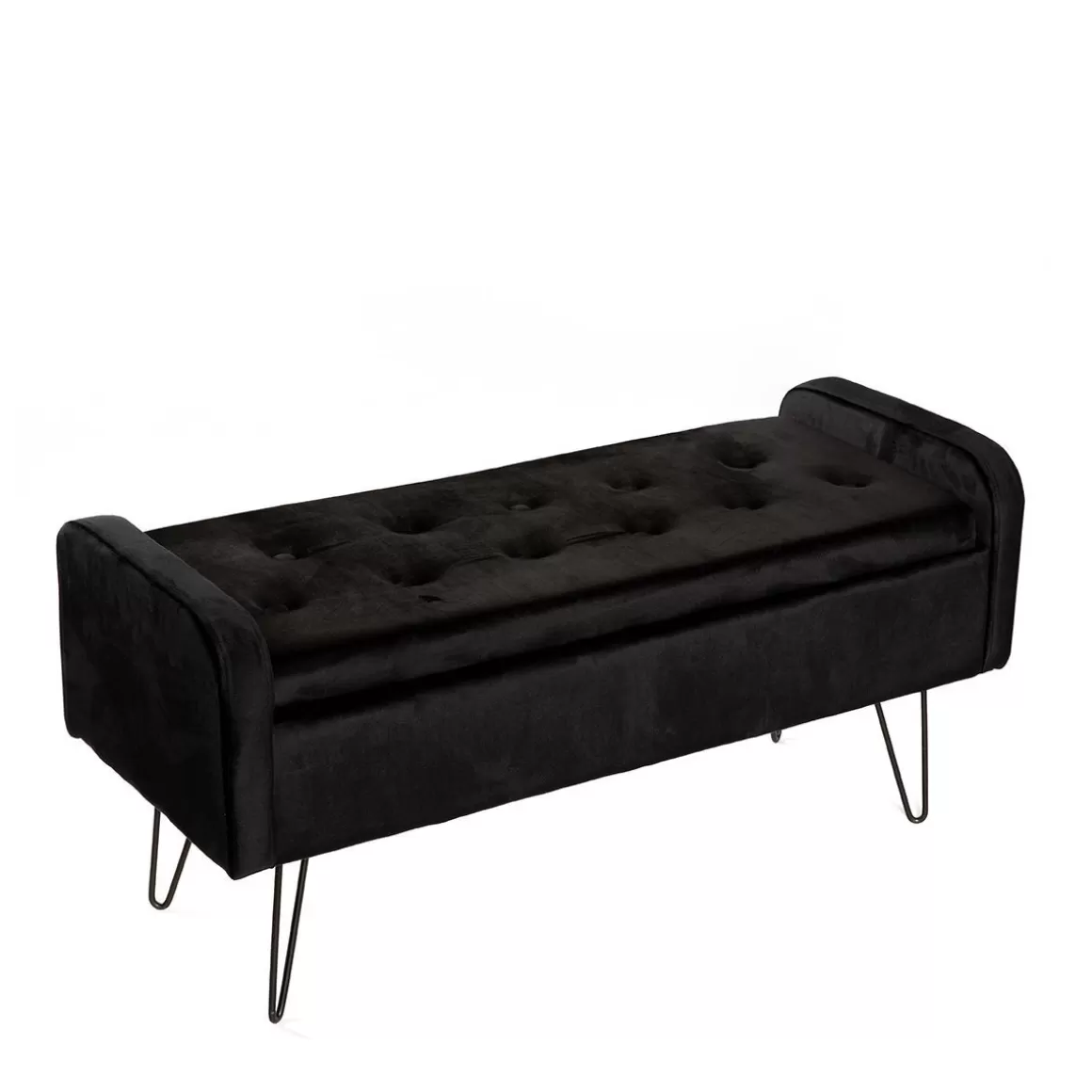 HOMLA Lawka Venlo Welurowa Czarna 100X39X45Cm