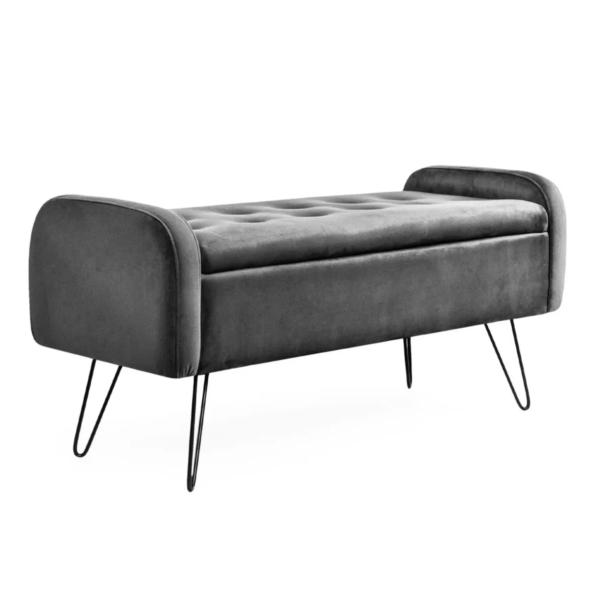 HOMLA Lawka Venlo Welurowa Szara 100X39X45Cm