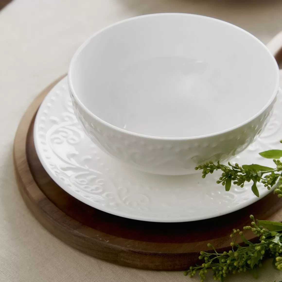 HOMLA Miska Sylia Biala Z Ornamentem 15 Cm