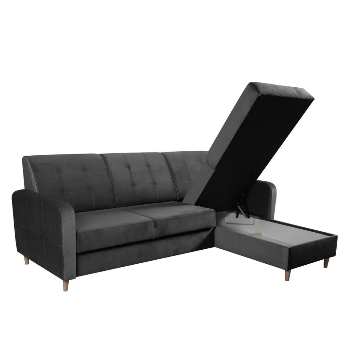 HOMLA Naroznik Ingrid Z Funkcja Spania I Pojemnikiem Na Pościel Prawy