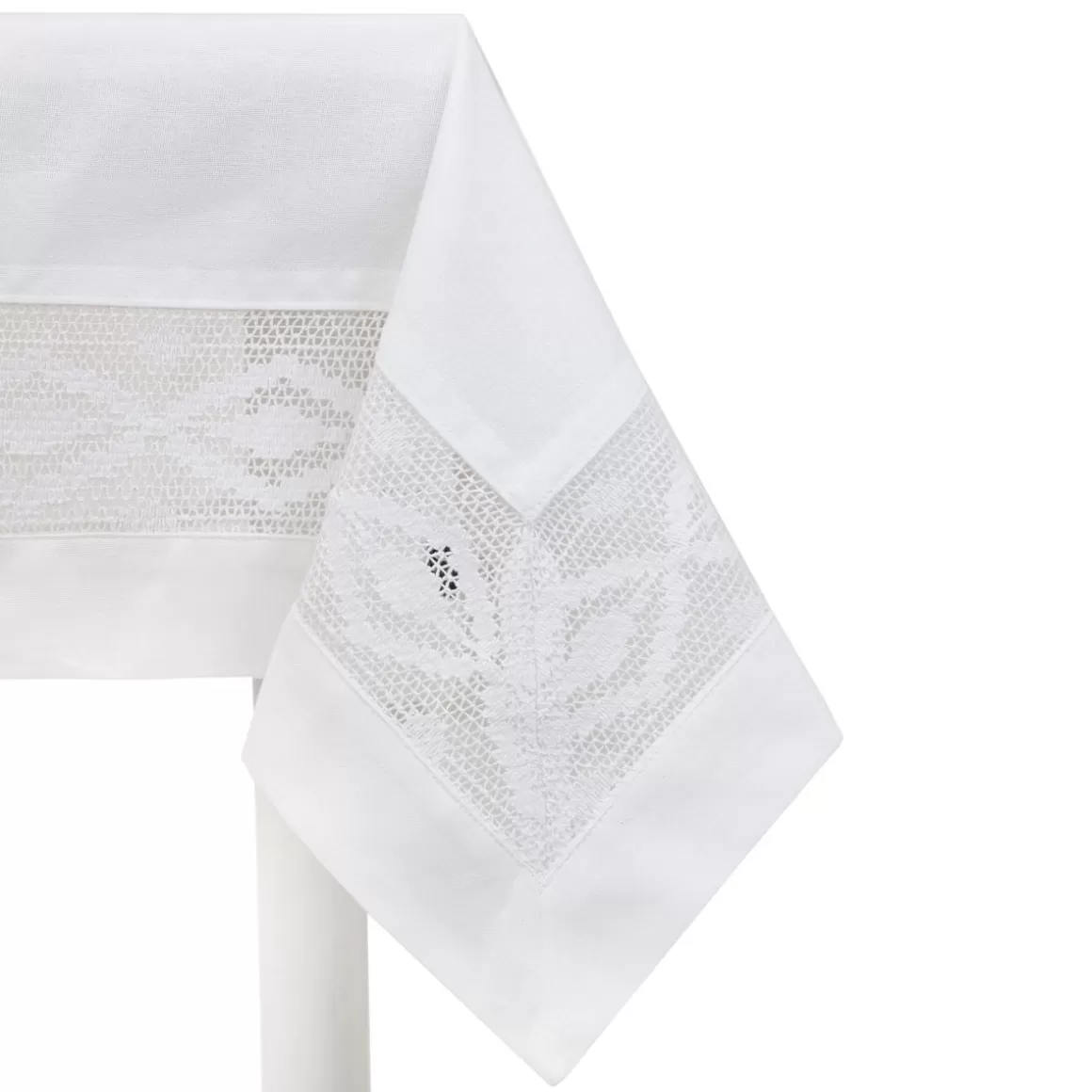 HOMLA Obrus Halis Bialy Z Azurowym Brzegiem 130X180 Cm