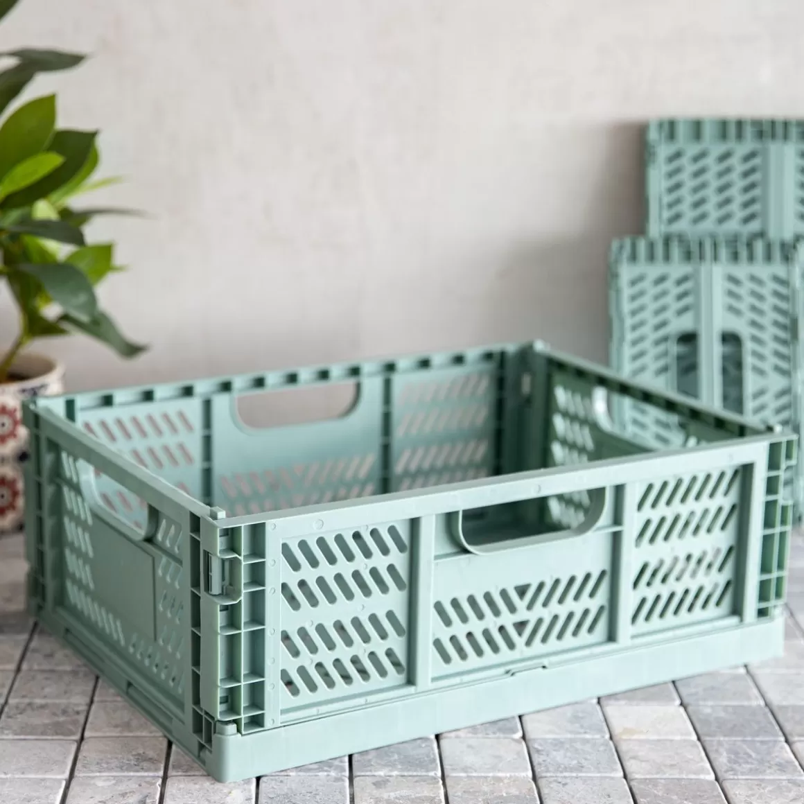 HOMLA Organizer Aiden Skrzynka Zielony Duzy 29.7X40X15Cm