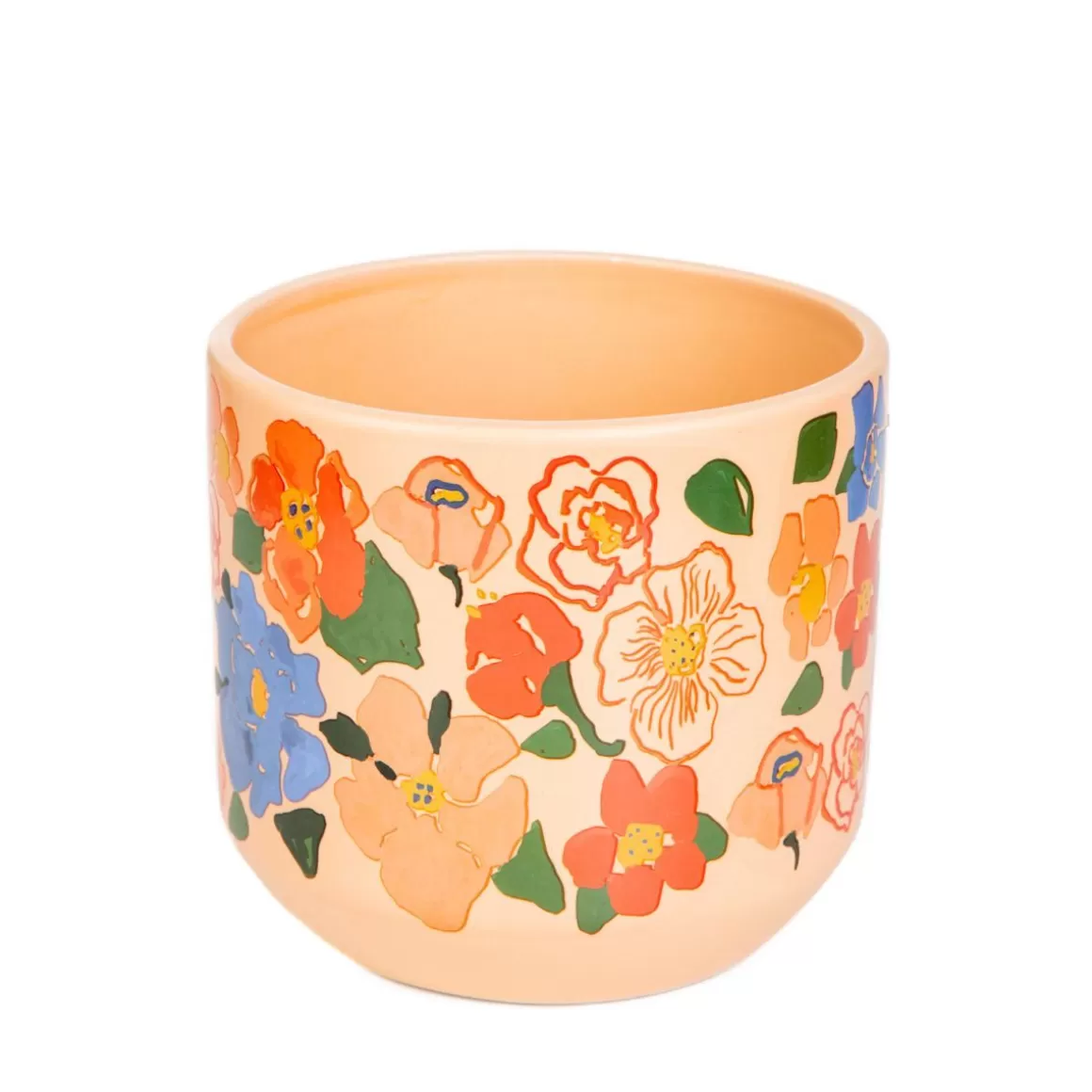 HOMLA Oslonka Na Doniczke Floral Aura W Kolorowe Kwiaty 13,5X13,5X12,5 Cm