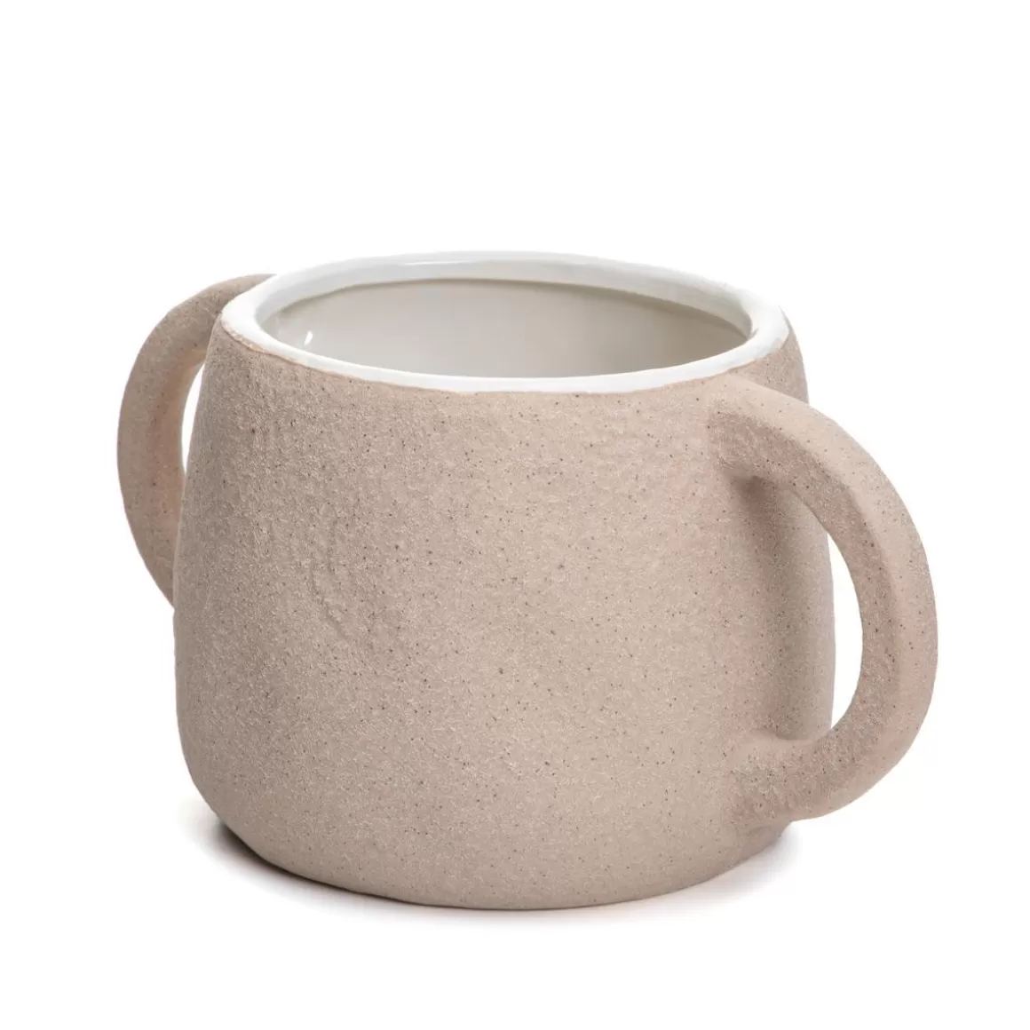 HOMLA Oslonka Na Doniczke Sabbia Z Duzymi Uchwytami Bezowa 25,5X16X13 Cm