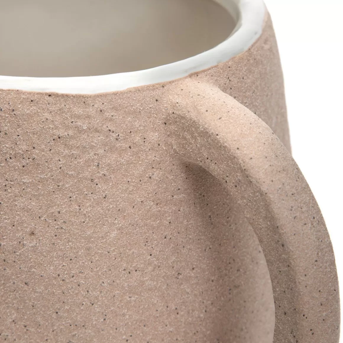 HOMLA Oslonka Na Doniczke Sabbia Z Duzymi Uchwytami Bezowa 25,5X16X13 Cm