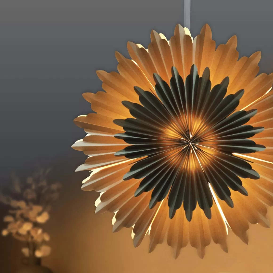 HOMLA Ozdoba Papierowa Z Ledem Shallow Naturalna 50 Cm