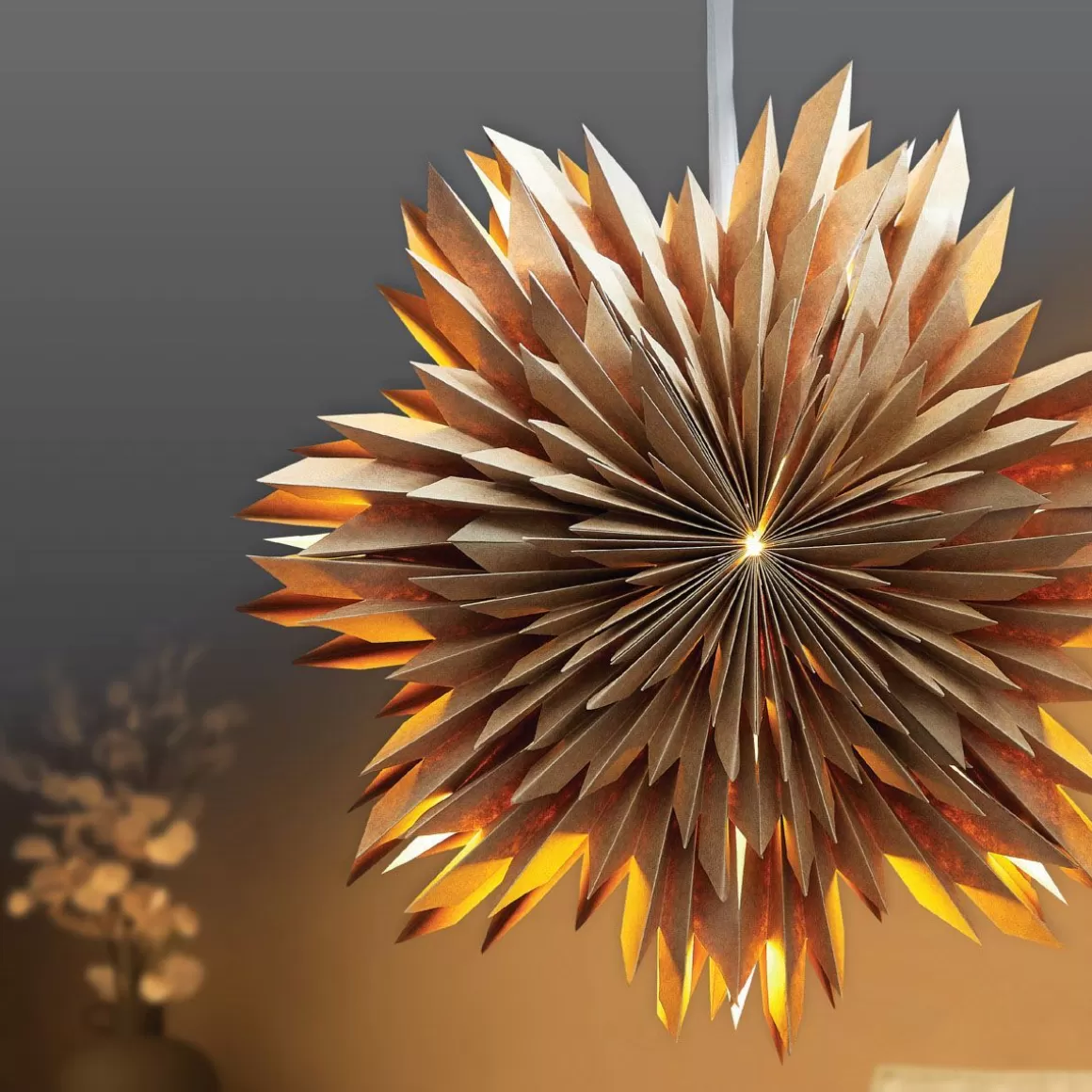 HOMLA Ozdoba Papierowa Z Ledem Shallow Naturalna 50 Cm