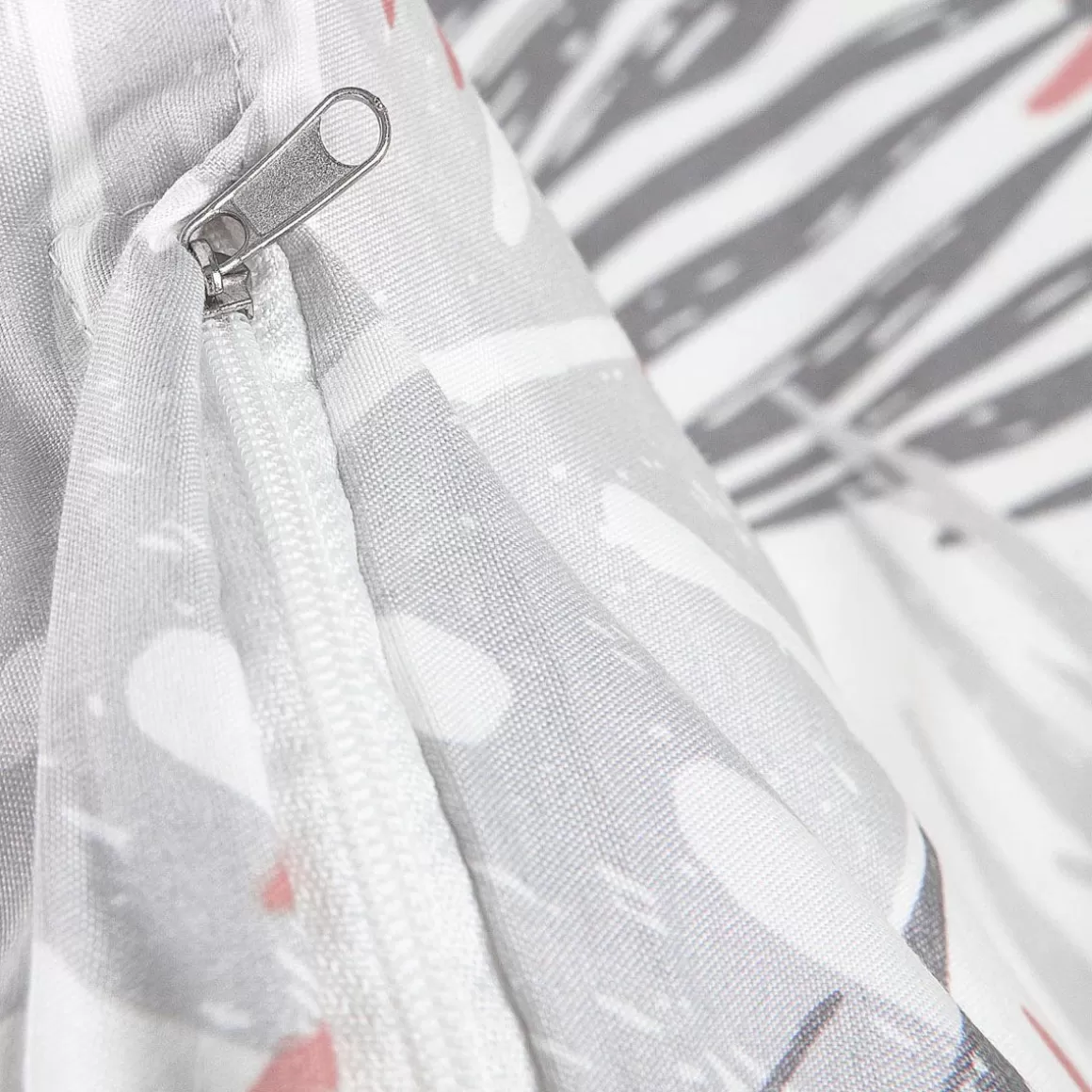 HOMLA Pościel Botanical Z Mikrofibry W Rozowo-Szare Liscie 140X200 Cm + 1*70X80 Cm