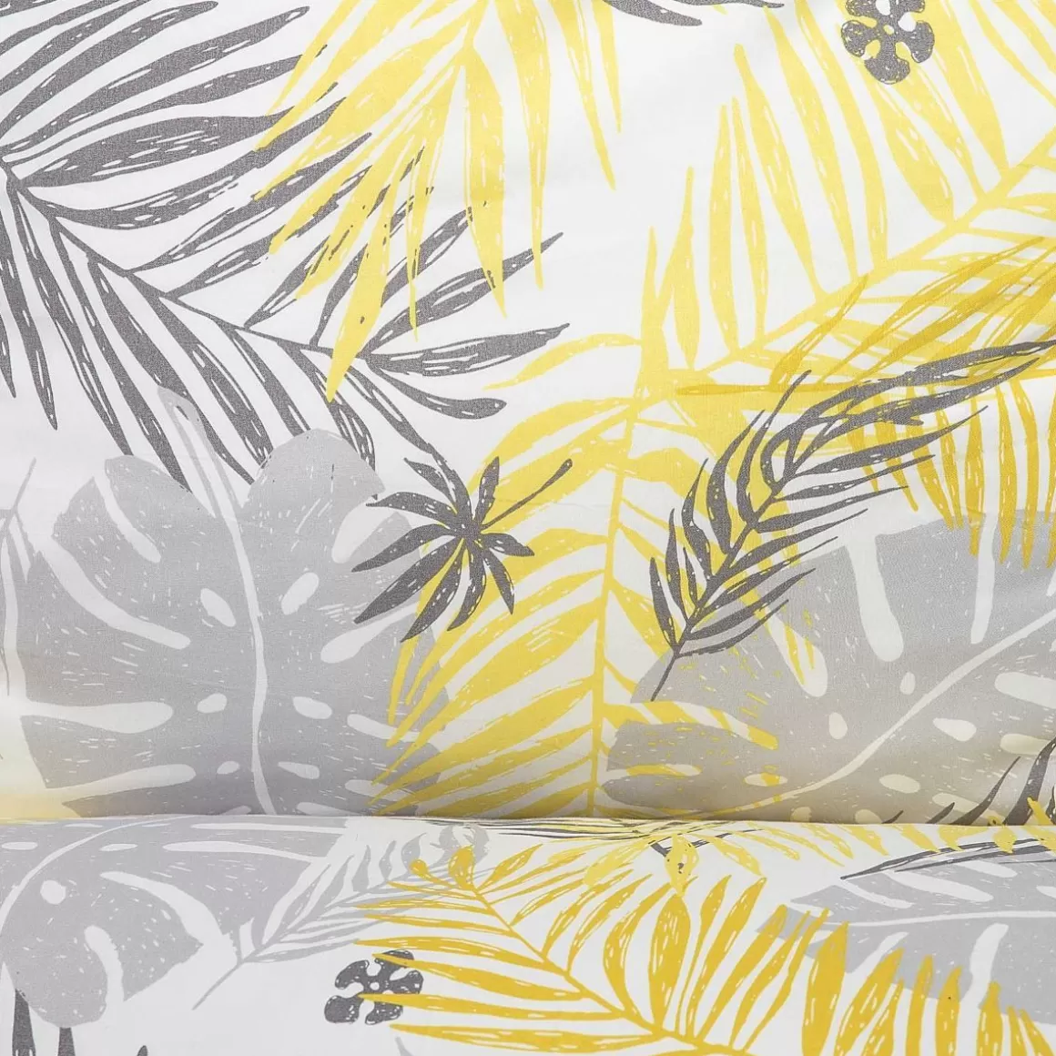 HOMLA Pościel Botanical Z Mikrofibry W Zolto-Szare Liscie 200X220 Cm