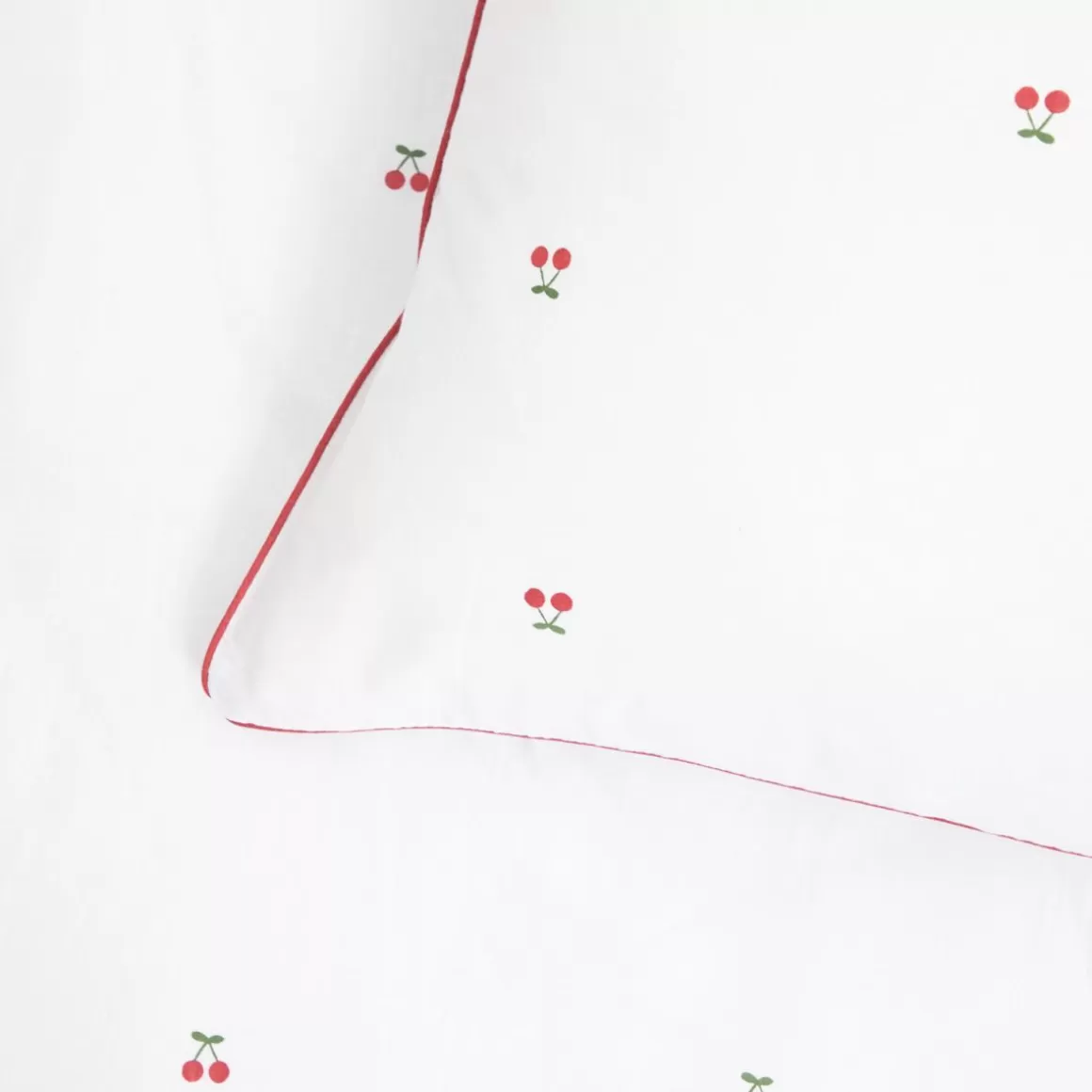 HOMLA Pościel Cherrine Bawelniana W Wisnie Z Czerwona Lamowka 140X200 Cm + 1*50X60 Cm