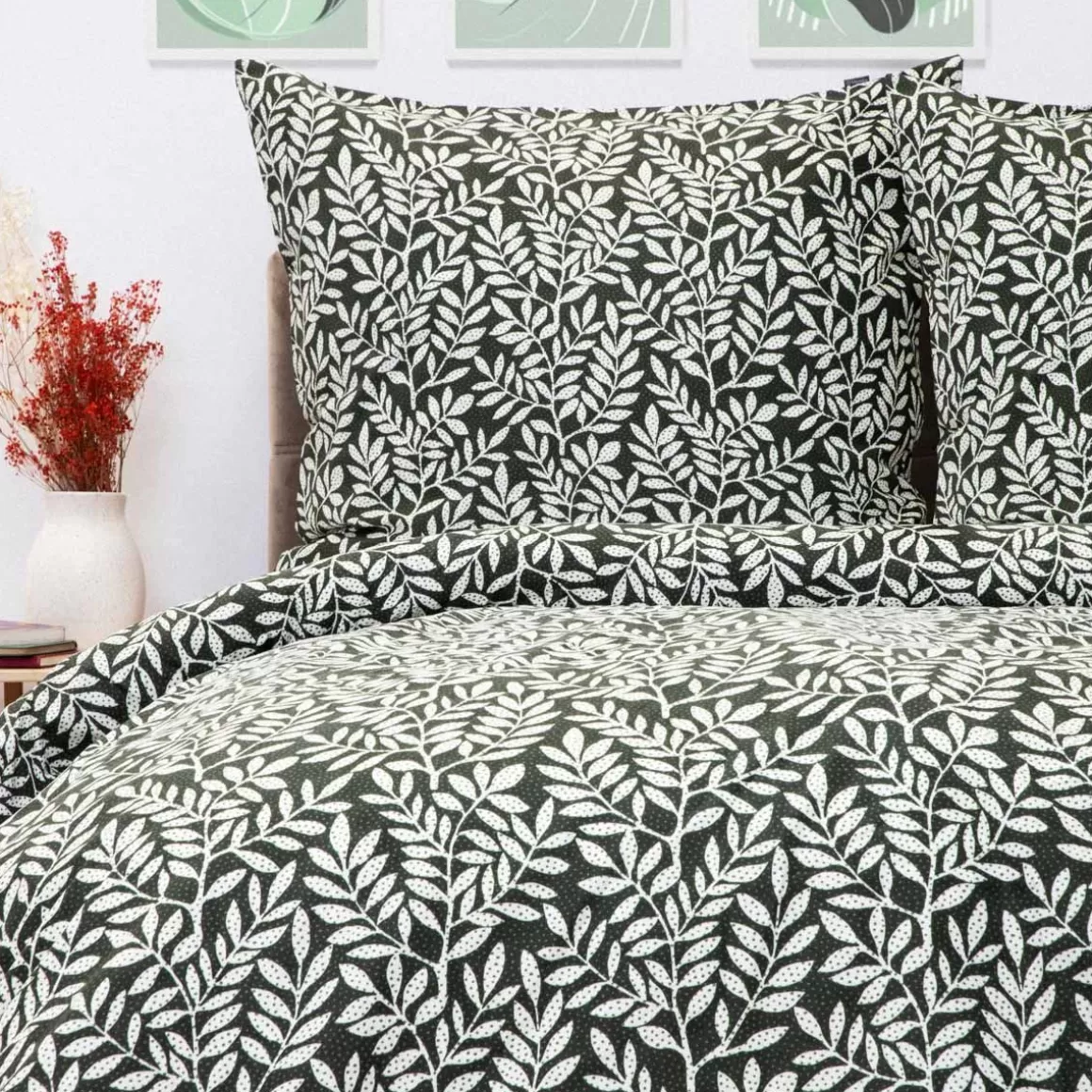 HOMLA Pościel Dessie Z Mikrofibry W Liscie 160X200 Cm