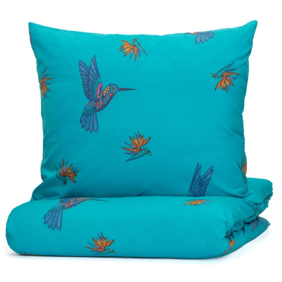 HOMLA Pościel Frida Kahlo Z Mikrofibry Turkusowa W Kolibry 200X220 Cm