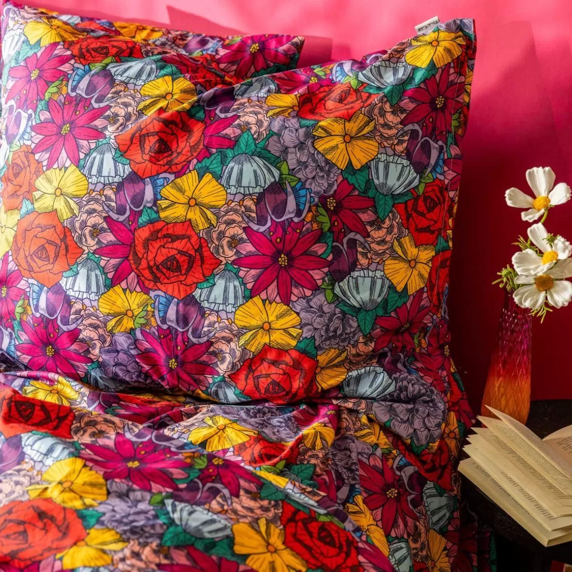 HOMLA Pościel Frida Kahlo Z Mikrofibry W Kwiaty 160X200 Cm