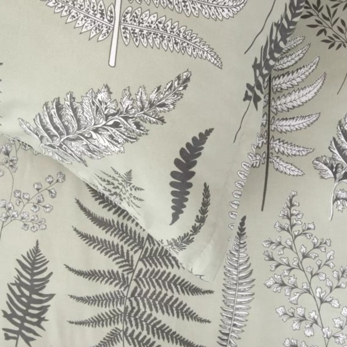 HOMLA Pościel Milie Z Mikrofibry Zielolna W Liscie Paproci 140X200 Cm + 1*70X80 Cm