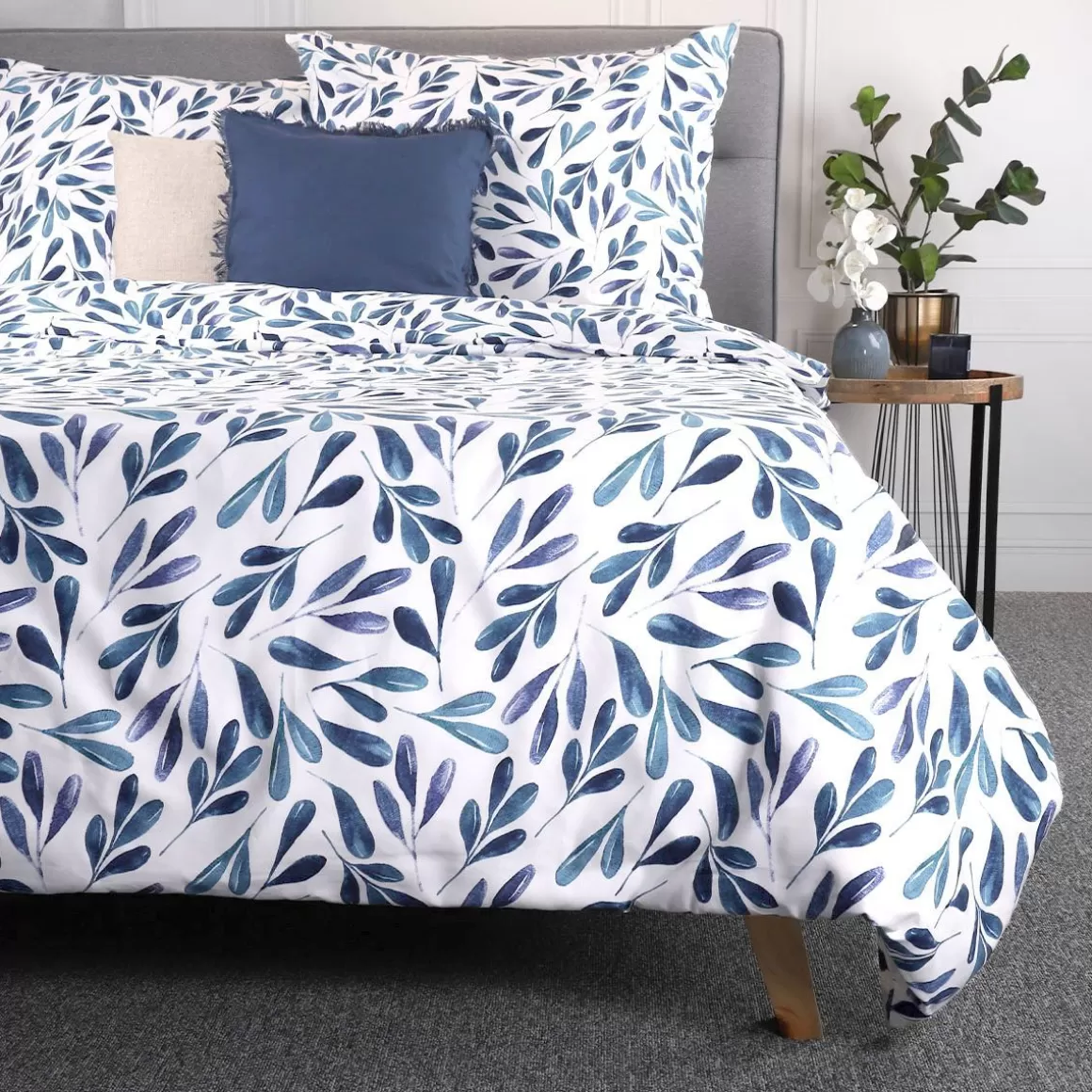 HOMLA Pościel Rinta Z Mikrofibry W Listki 160X200 Cm