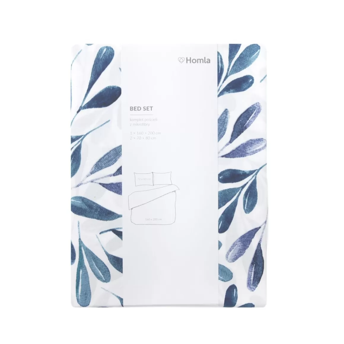 HOMLA Pościel Rinta Z Mikrofibry W Listki 160X200 Cm