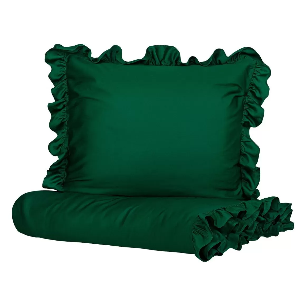 HOMLA Pościel Selin Satynowa Ciemnozielona 160X200 Cm