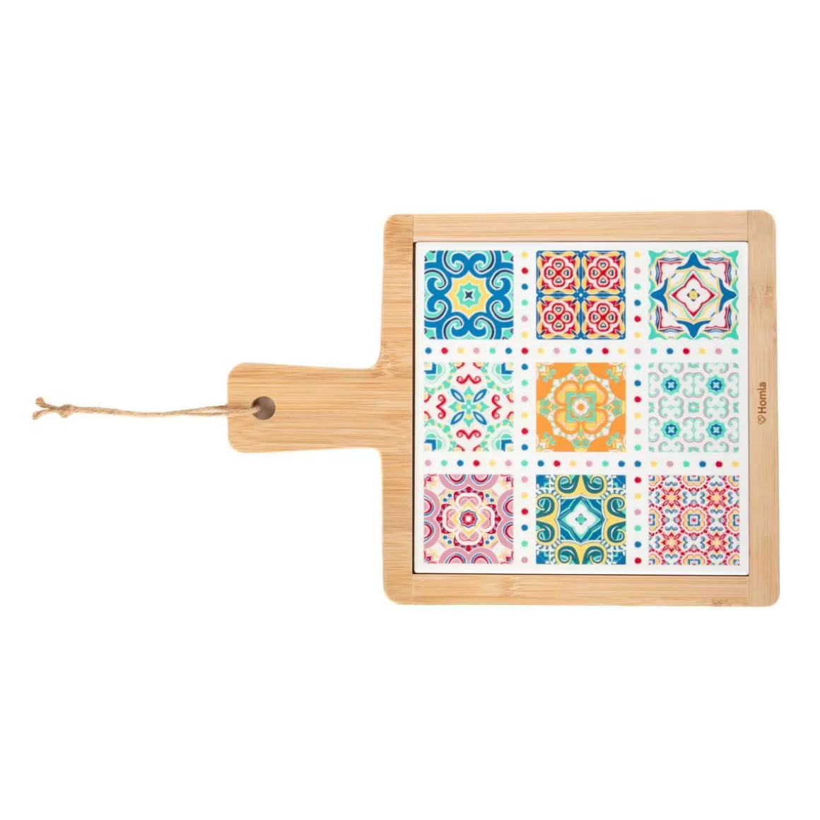 HOMLA Podstawka Ethnic Deska Drewniana Mozaika 20X20Cm