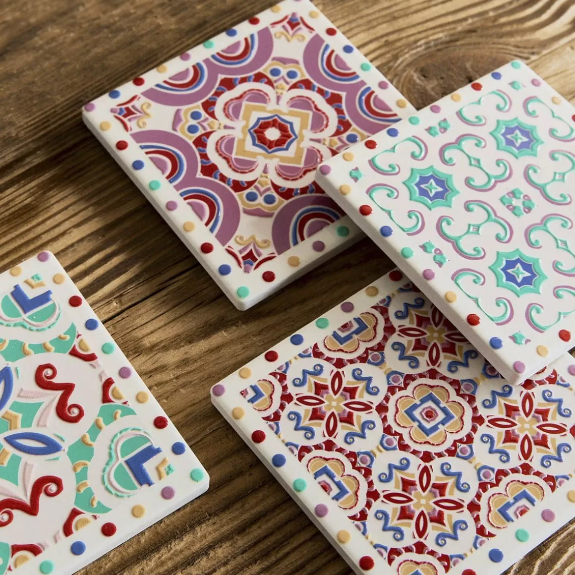 HOMLA Podstawka Ethnic Mozaika Kolorowa 4 Szt.