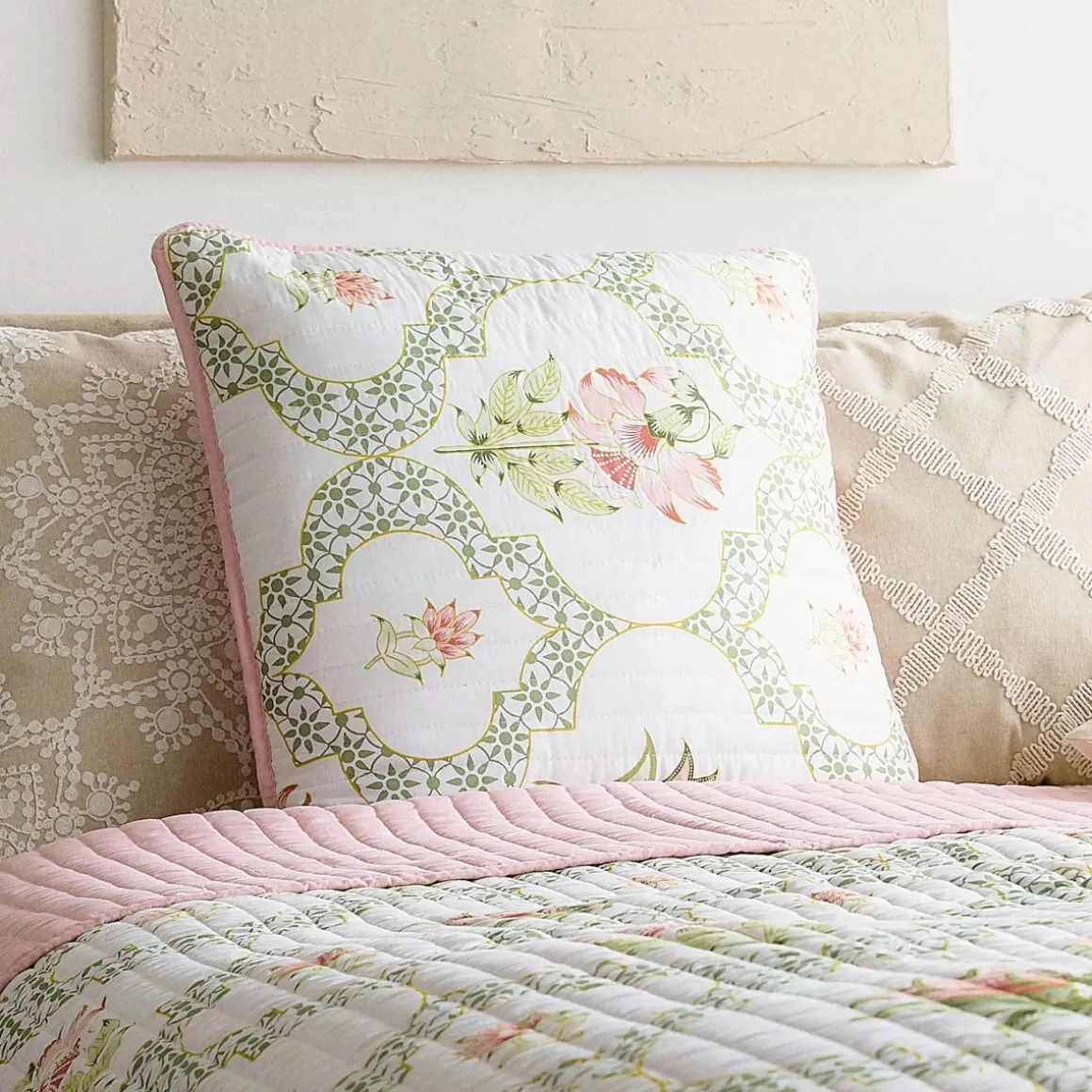 HOMLA Poduszka Safi Pikowana Z Nadrukiem 50X50 Cm