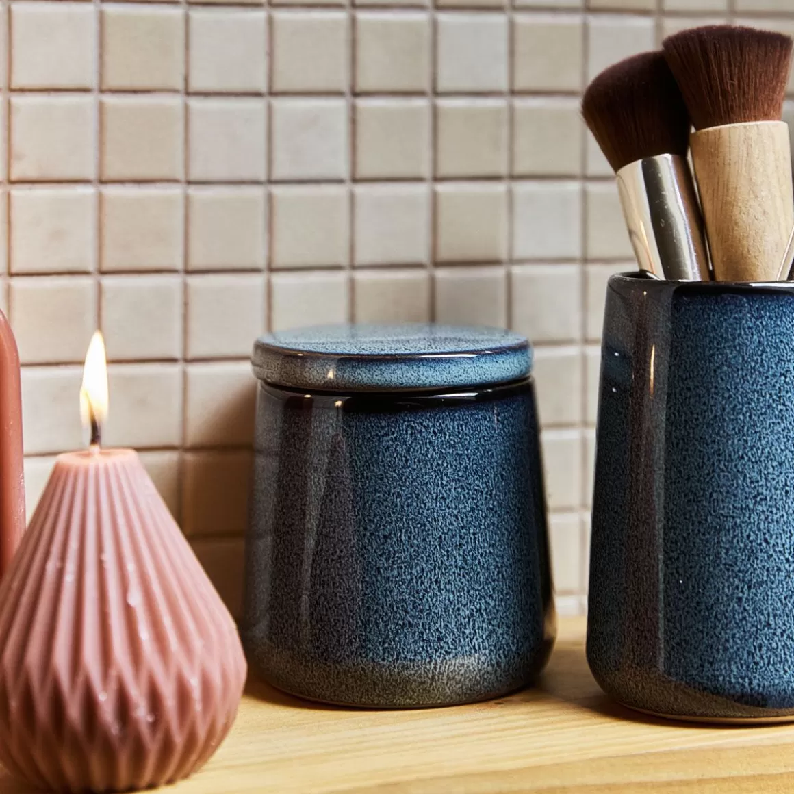 HOMLA Pojemnik Brilia Granatowy 8,6X8,6X9 Cm