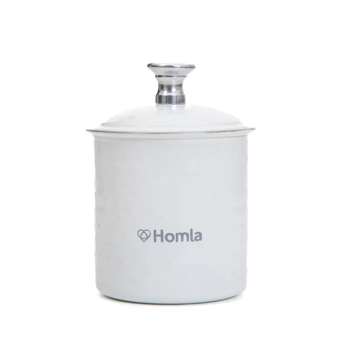 HOMLA Pojemnik Casay Bialy Z Pokrywka 7X8,5 Cm