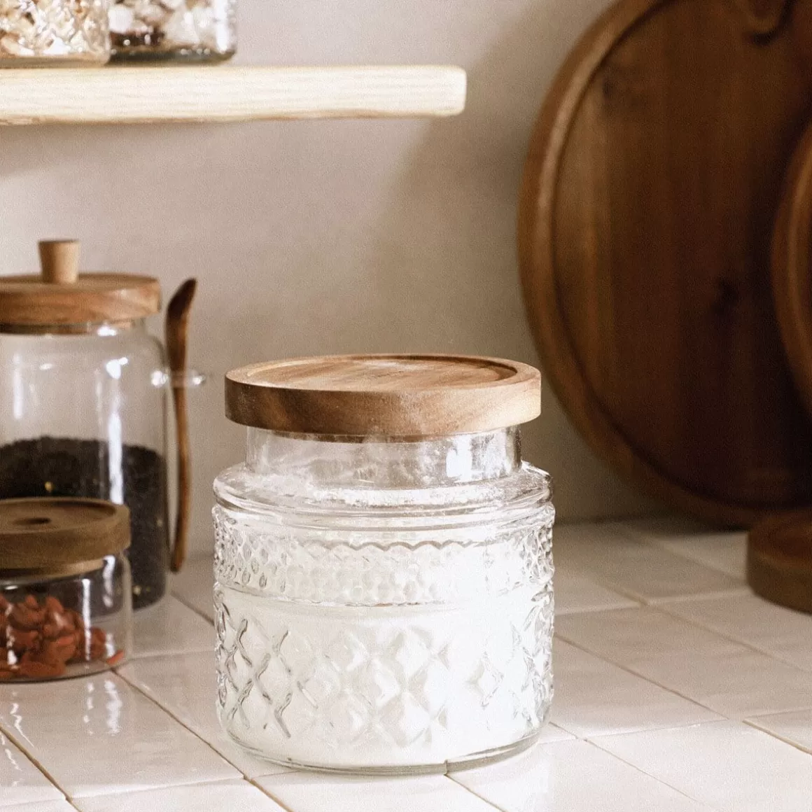 HOMLA Pojemnik Moladri Z Akacjowa Przykrywka 1 L