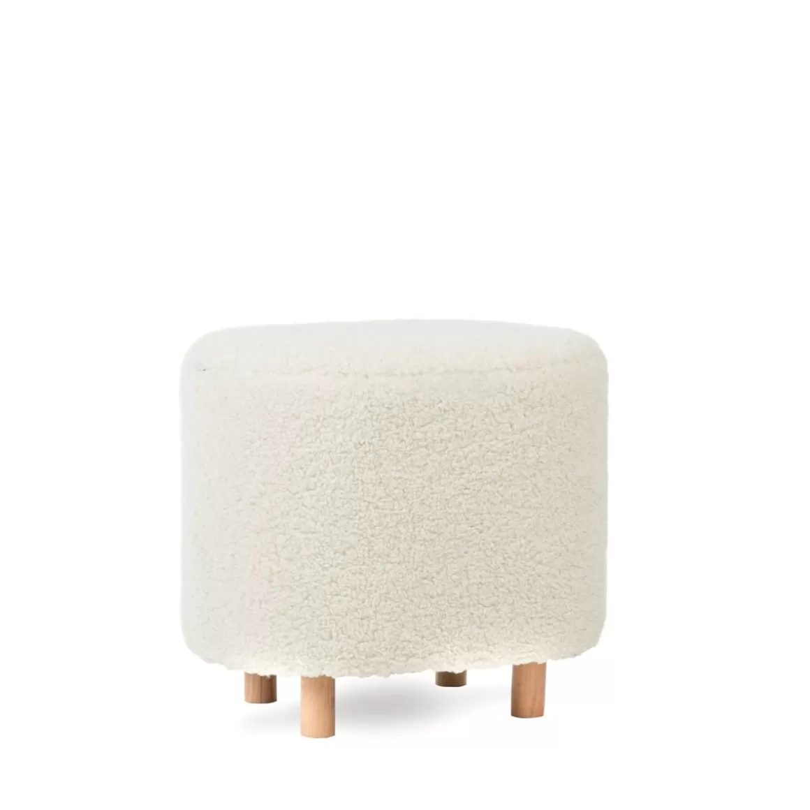 HOMLA Pufa Alda Bezowa W Tkaninie Teddy 50X40X44 Cm