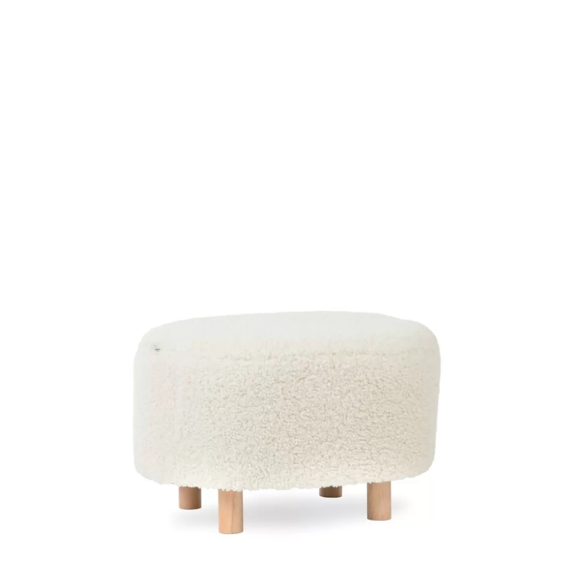 HOMLA Pufa Alda Boogie Bezowa W Tkaninie Teddy 50X40X31 Cm